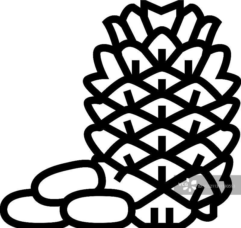 松子线性图标图片素材