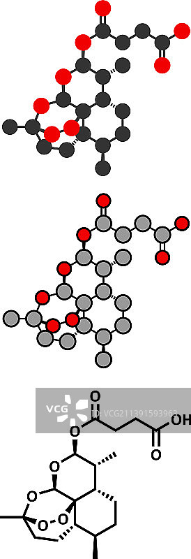 青蒿琥酯疟疾药物分子图片素材