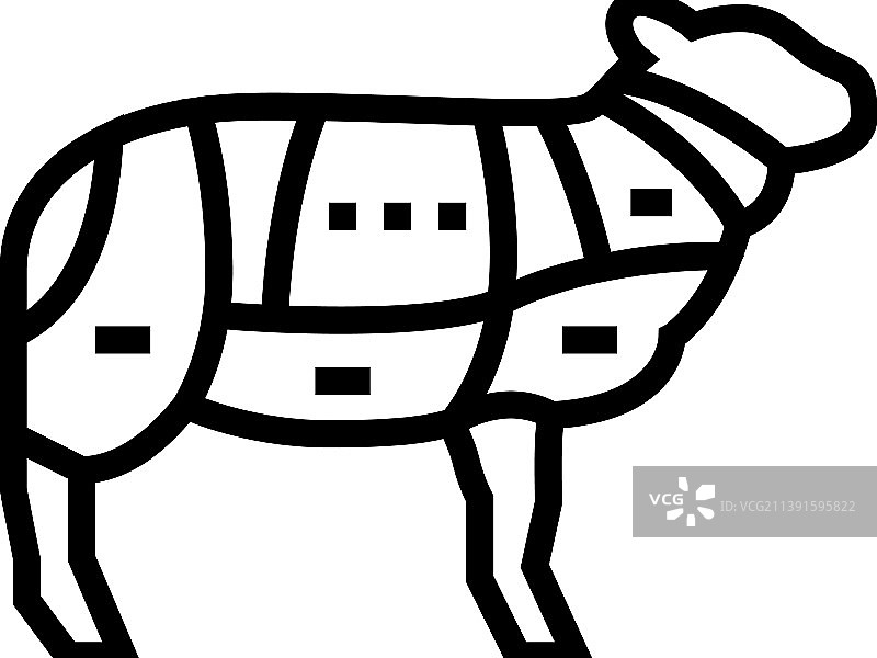 绵羊肉线条图标图片素材