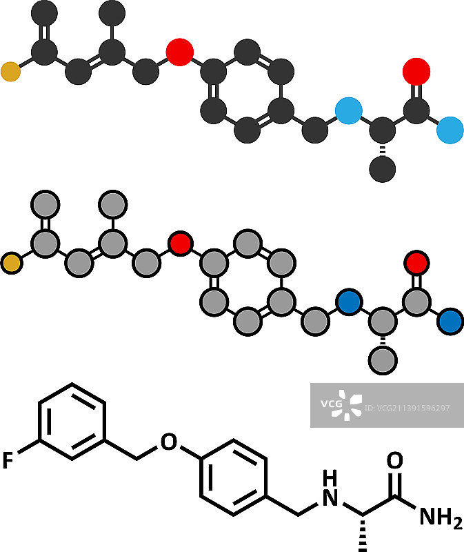 沙芬酰胺帕金森病药物分子图片素材