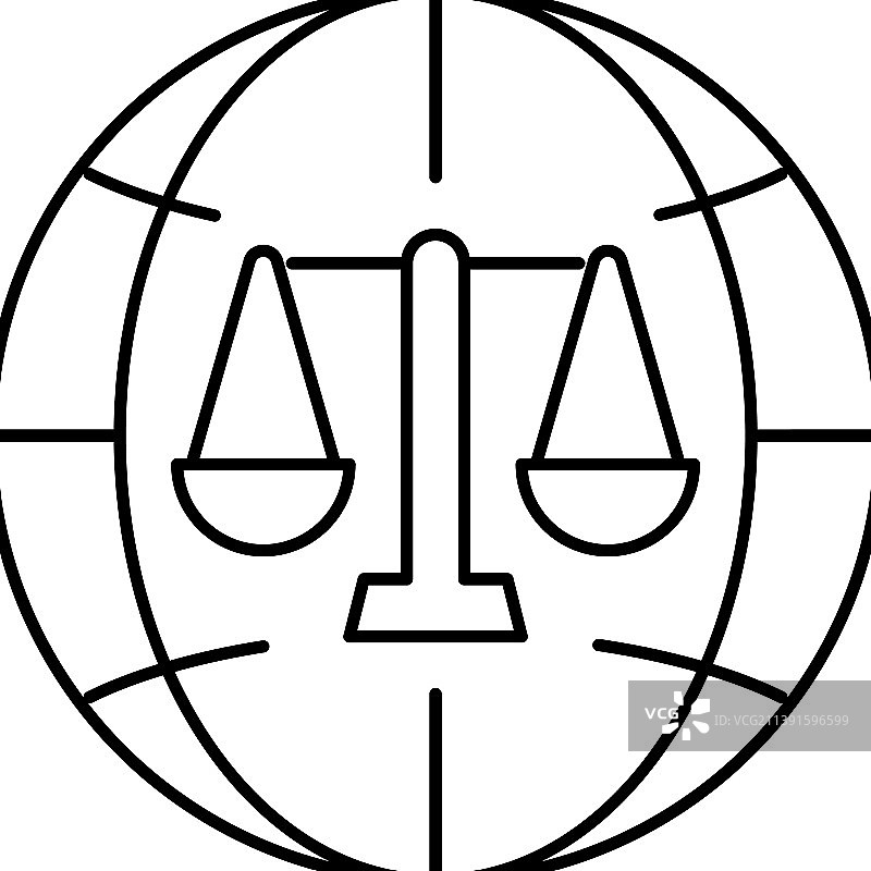 国际法学线性图标图片素材