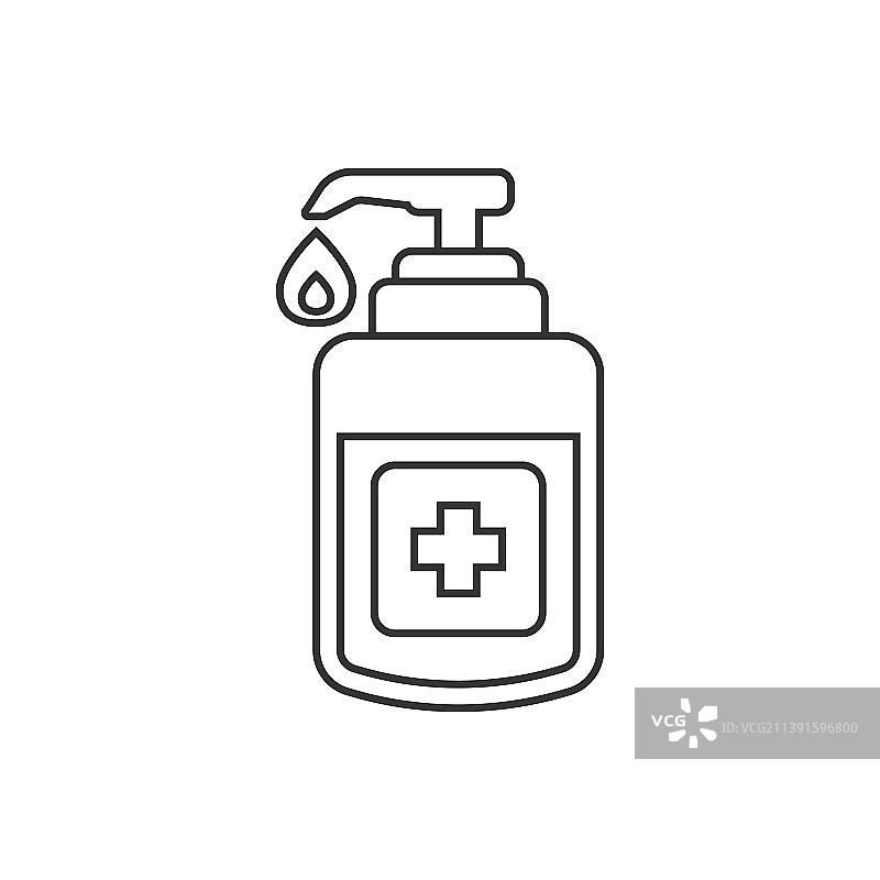 扁平风格的免洗洗手液图标图片素材