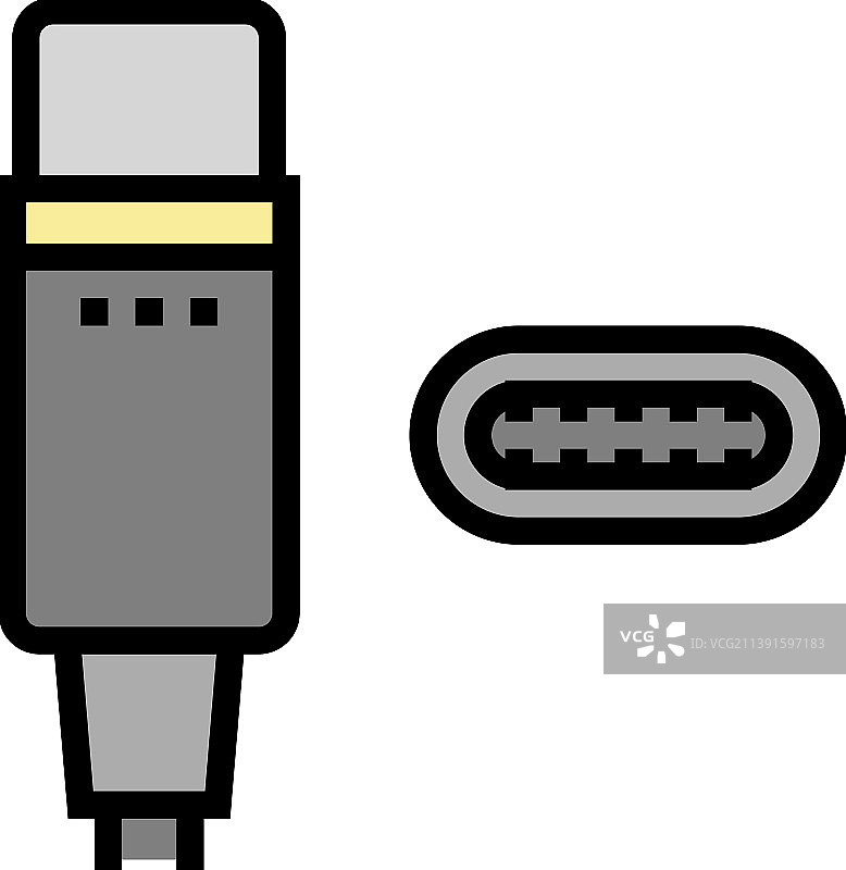 Type-C USB彩色图标图片素材