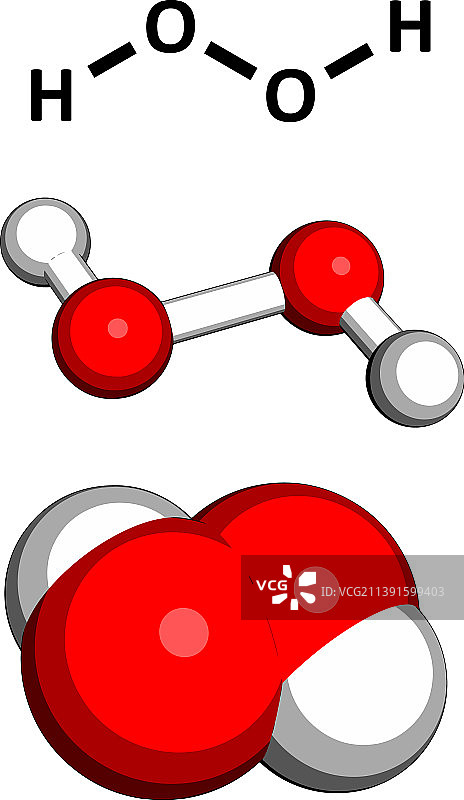 过氧化氢H2O2分子图片素材