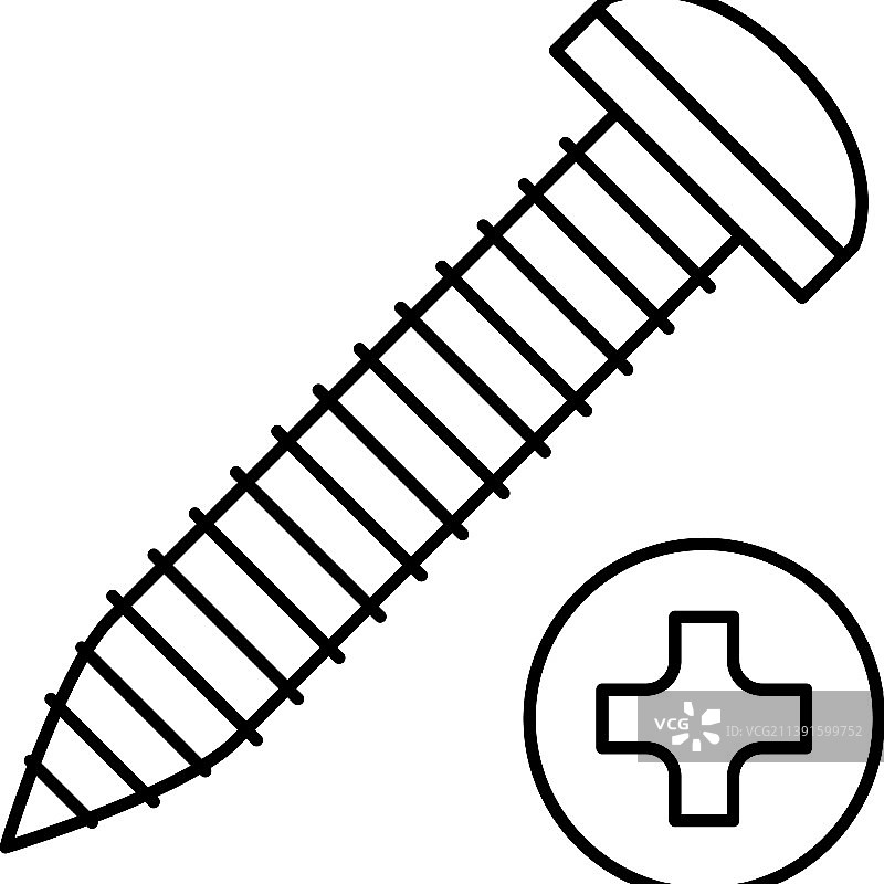 自攻螺钉线稿图标图片素材