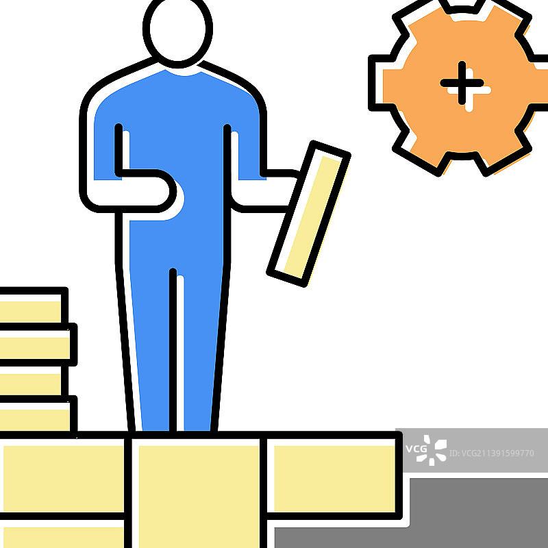 瓷砖师傅彩色图标图片素材