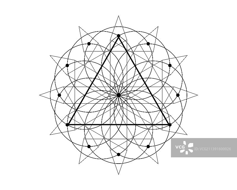 神圣几何魔法三角符号第三只眼图片素材