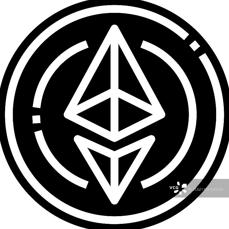 以太坊加密货币标志图标图片素材