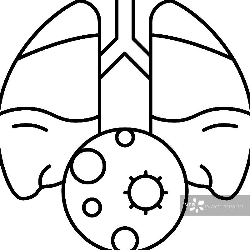 肺炎炎症线性图标图片素材