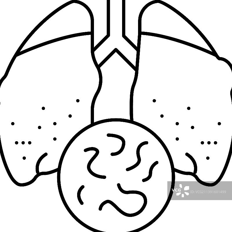 传染病肺结核线条图标图片素材