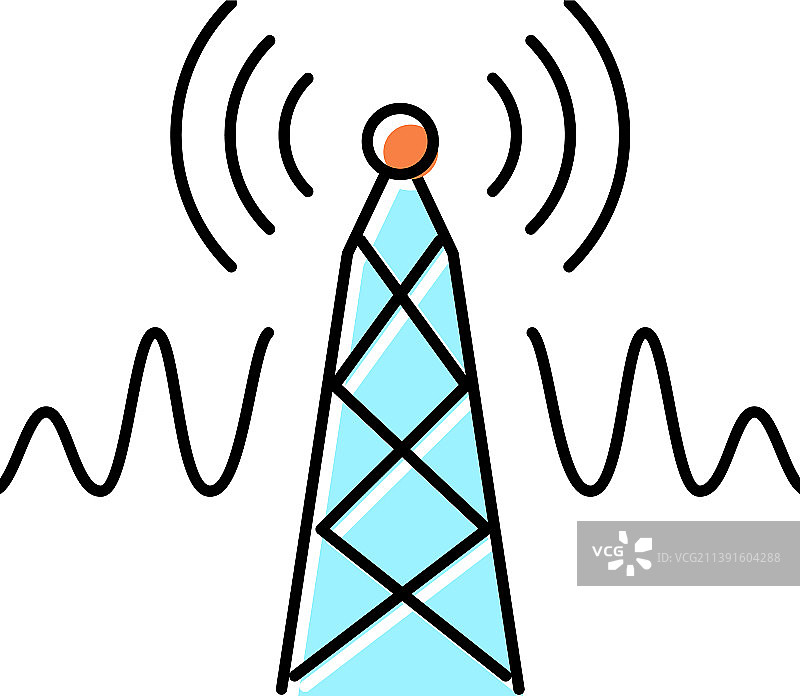 电信服务彩色图标图片素材