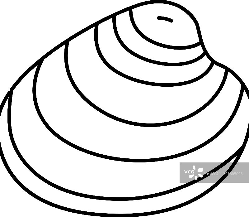 硬壳大西洋蛤蜊线性图标图片素材