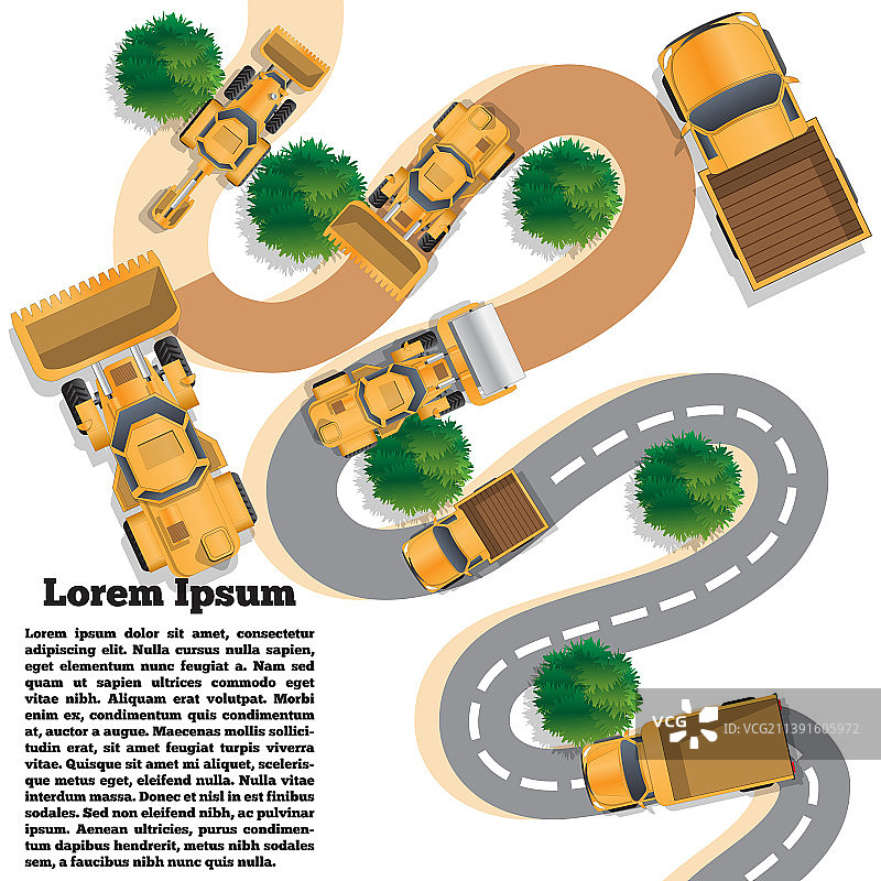 蜿蜒道路鸟瞰维修图片素材