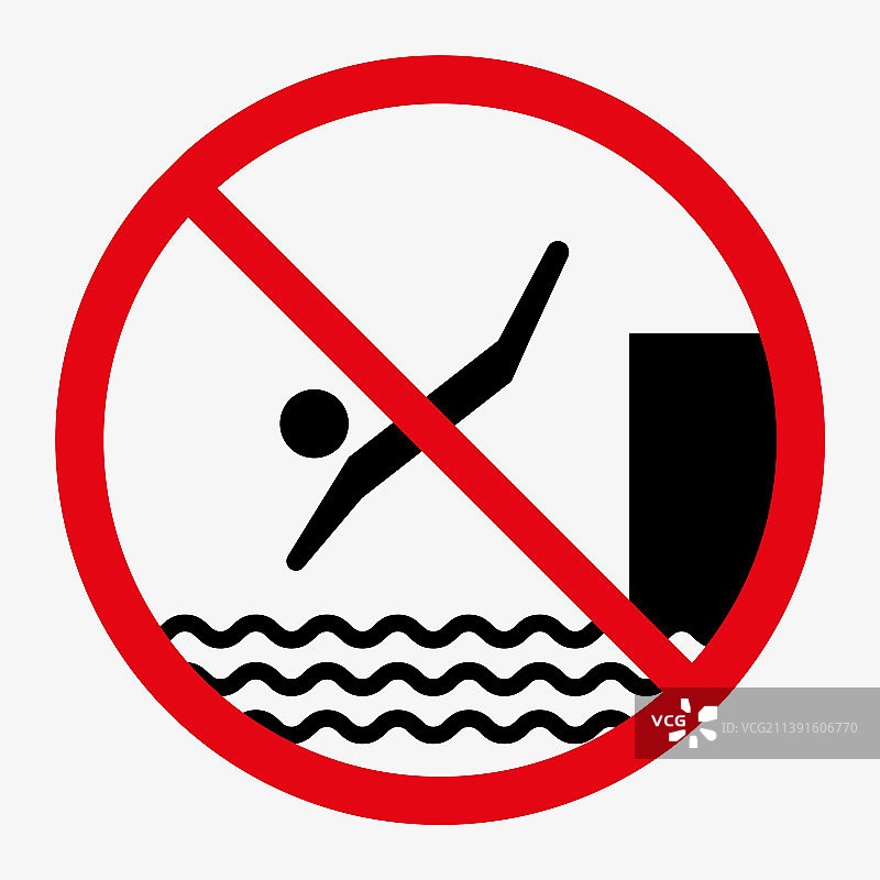 禁止跳水标志图片素材