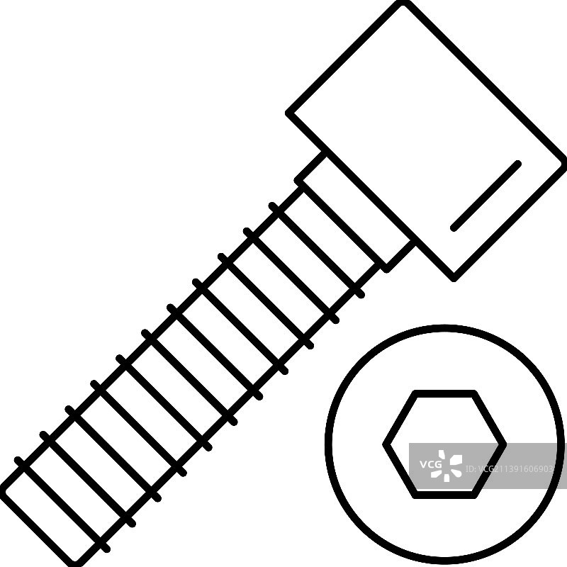 内六角螺钉线图标图片素材