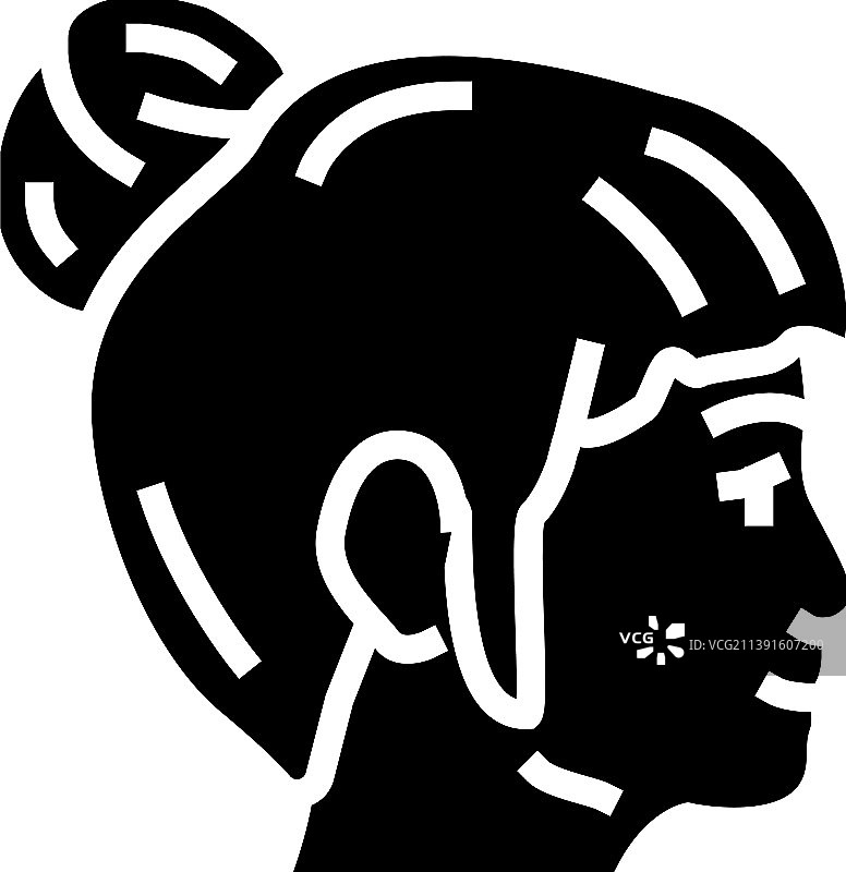 儿童女性字形图标图片素材