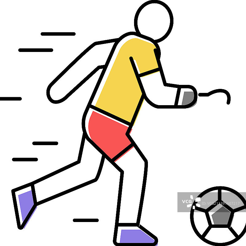 残疾运动员踢足球图片素材