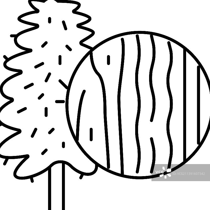 铁杉木线条图标图片素材