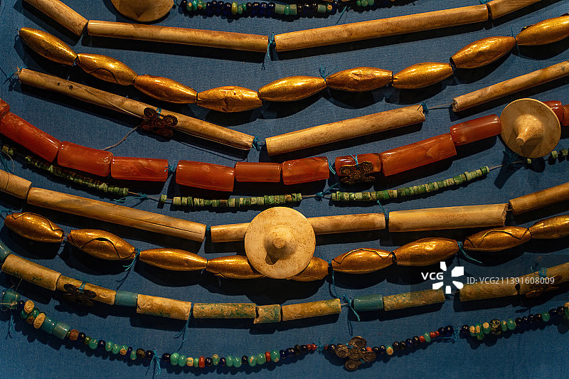 珠被 云南江川李家山47号墓出土 西汉图片素材