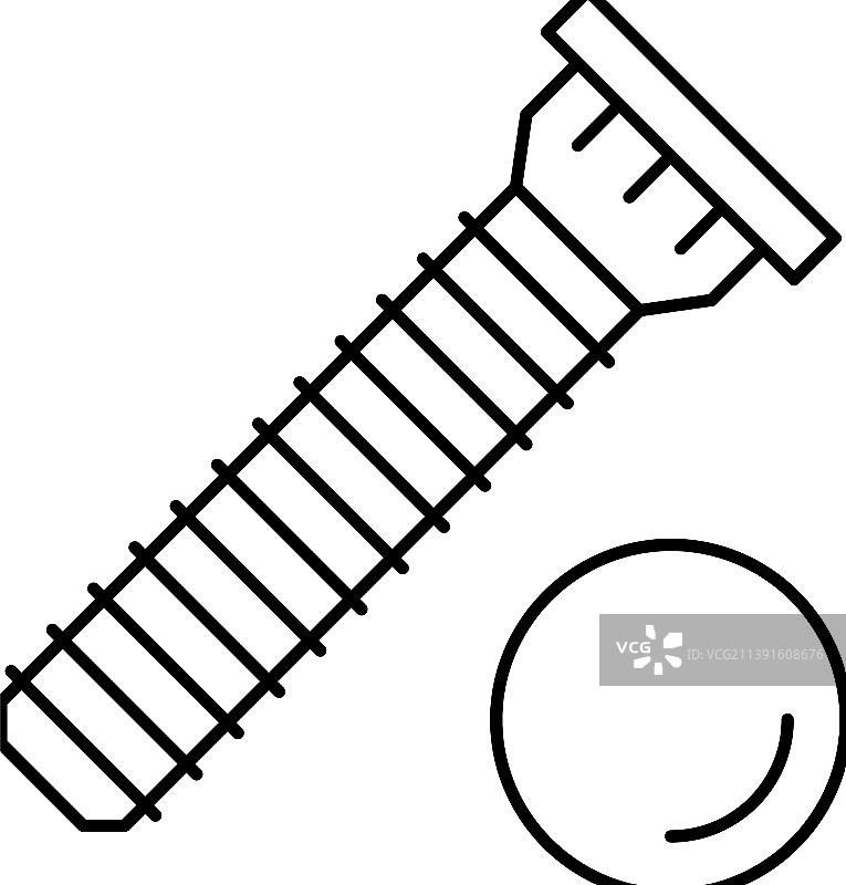 压配合螺柱线性图标图片素材
