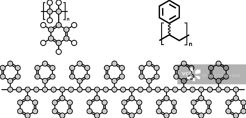 聚苯乙烯PS塑料化学结构图片素材