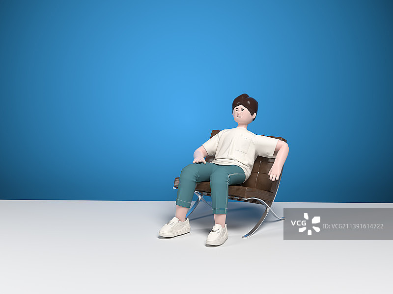 坐姿男孩图片素材