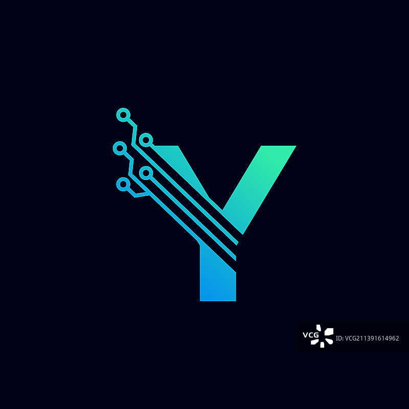 科技字母Y未来主义风格标志模板图片素材