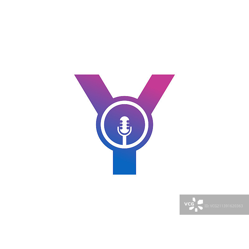 字母Y播客录音标志图片素材