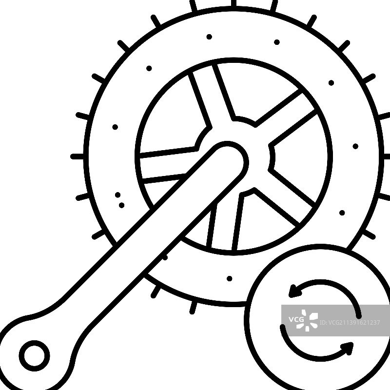 自行车连杆更换线性图标图片素材