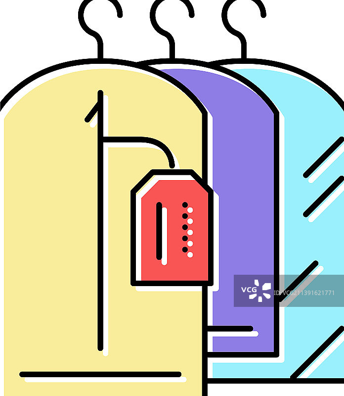 干洗服务彩色图标中的干净衣服图片素材