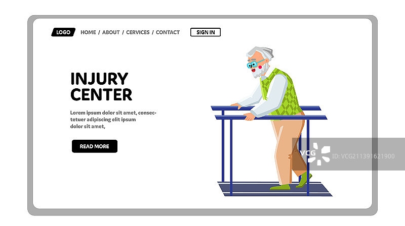 为老人提供帮助的损伤治疗中心图片素材