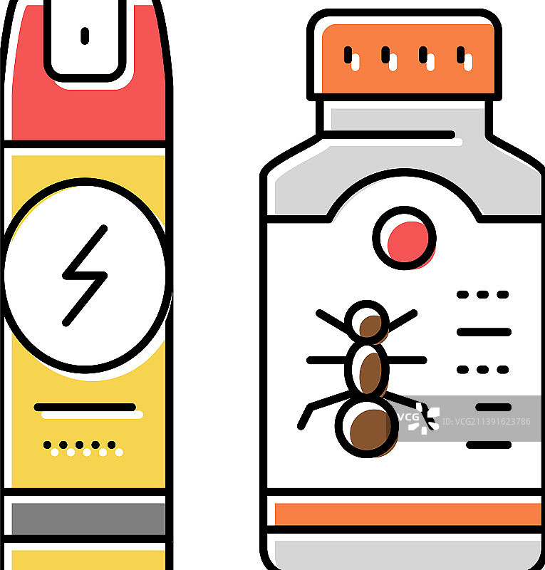 杀虫剂化学液体喷雾器和瓶子图片素材