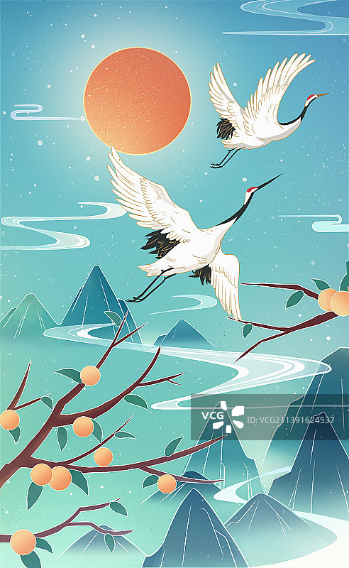 国潮系列插画图片素材