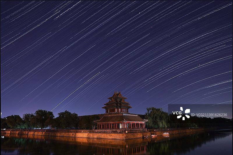 星空下的故宫角楼图片素材