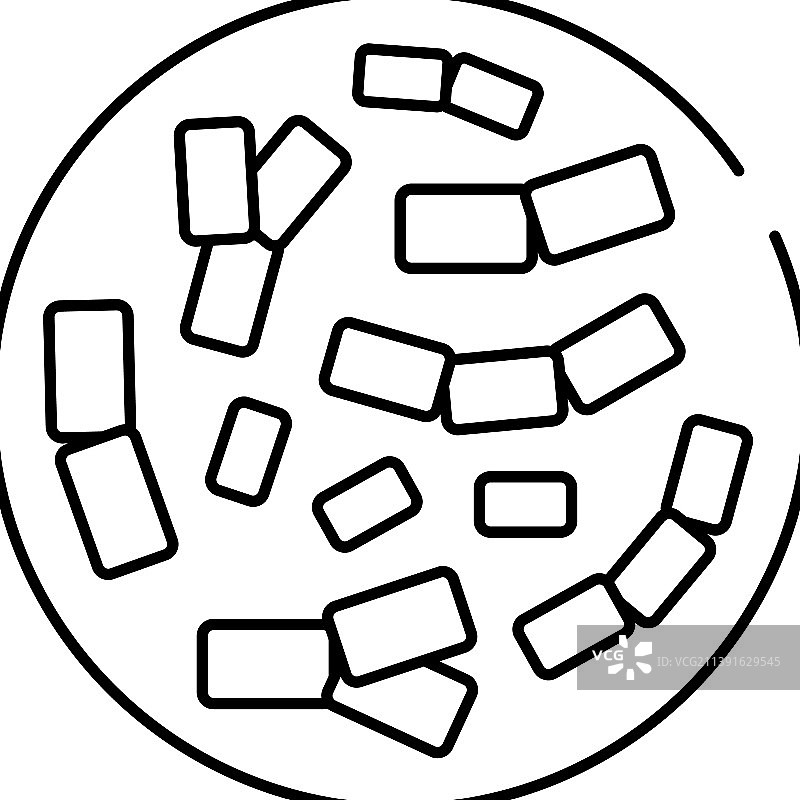 双歧杆菌益生菌线条图标图片素材