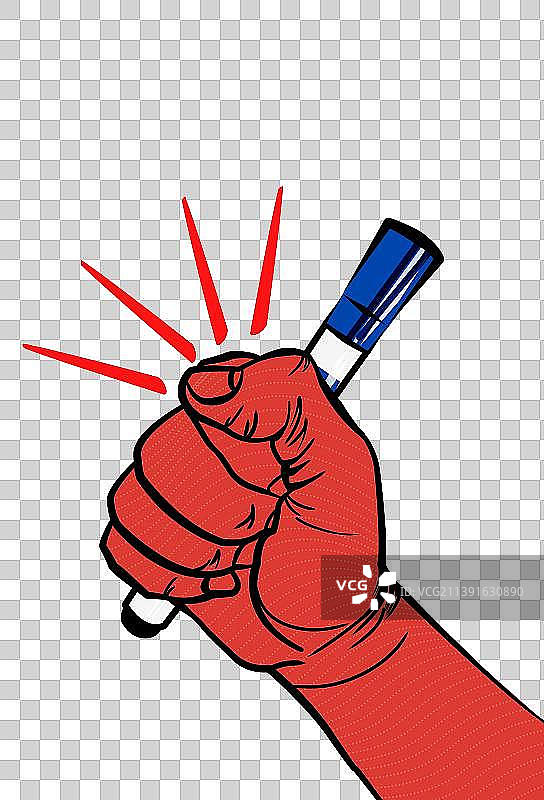 知识的力量拳头插画图片素材