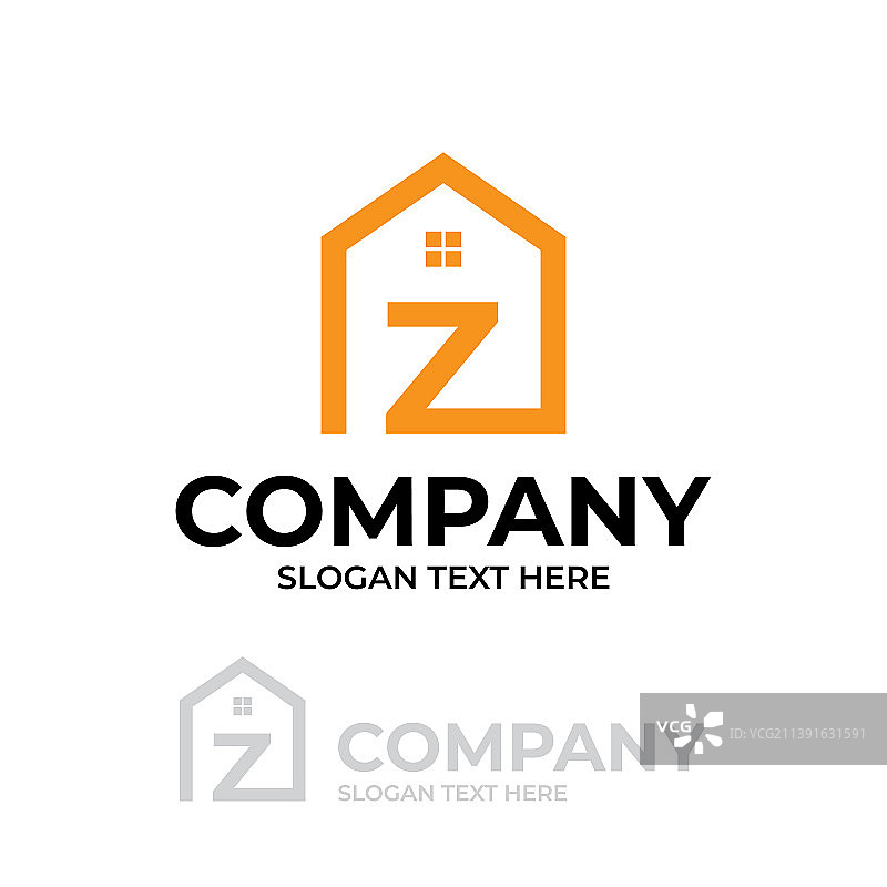 带有Z字母设计的简约房地产图片素材