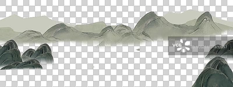 中国风意境山水画背景插画图片素材