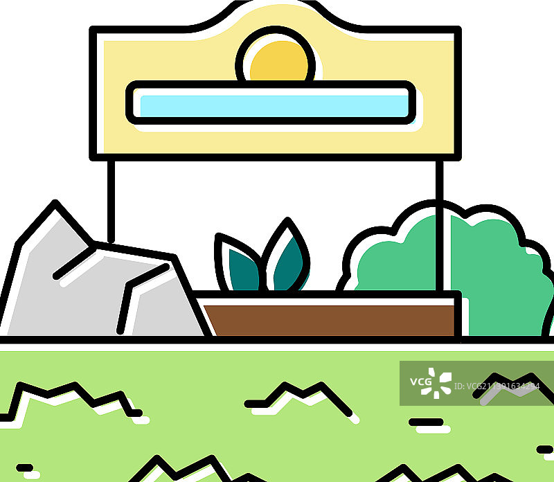 商业景观彩色图标图片素材