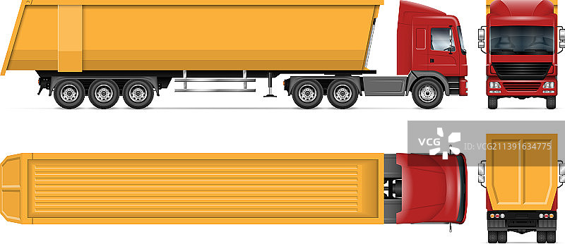 半挂自卸卡车模型图片素材