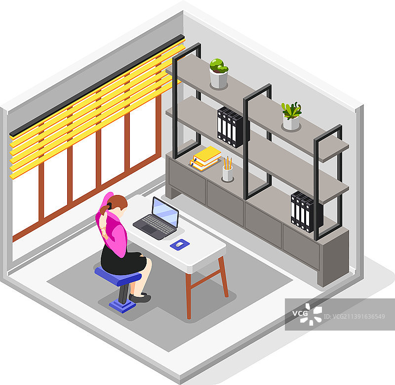 女员工在工作场所放松图片素材