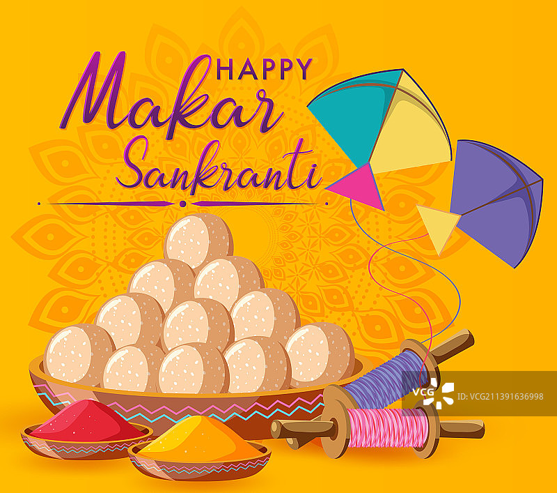 摩羯座Sankranti节快乐图片素材