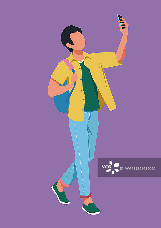 扁平人物插画男生图片素材