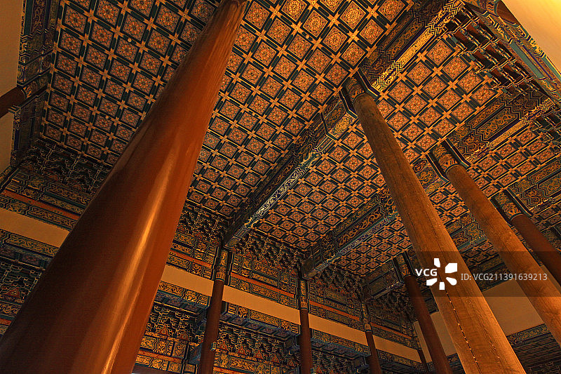 北京圆明园三圣殿内部景观图片素材