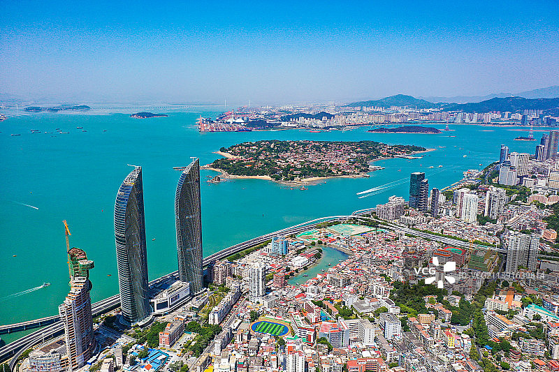 厦门航拍大景图片素材