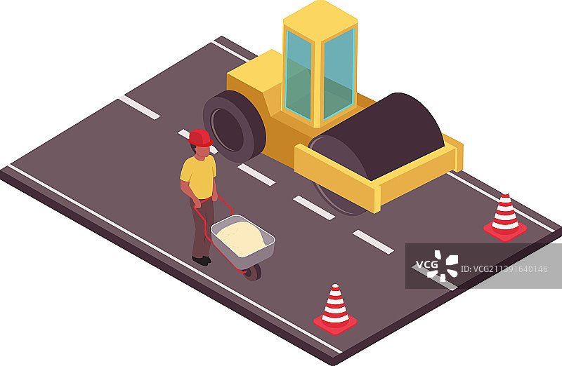 压路机2.5D图图片素材