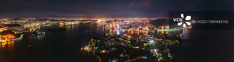 厦门航拍夜景图片素材