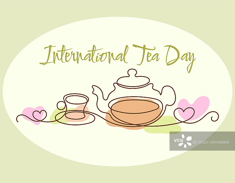 茶日贺卡，茶壶茶杯图片素材