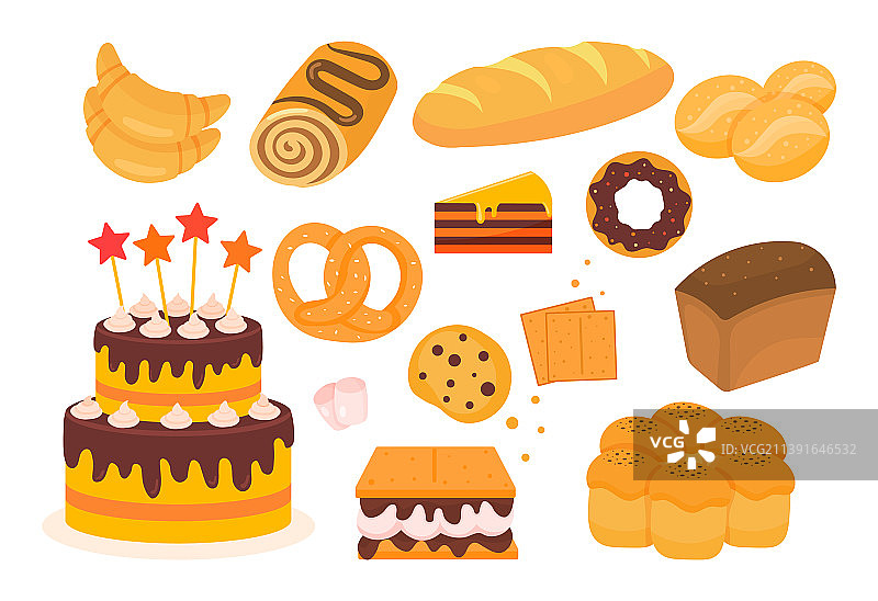 面包和蛋糕组合图片素材