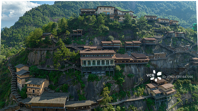 江西省上饶市望仙乡4A级景区望仙谷，一个仙侠浓郁的景区，夜景绝美图片素材